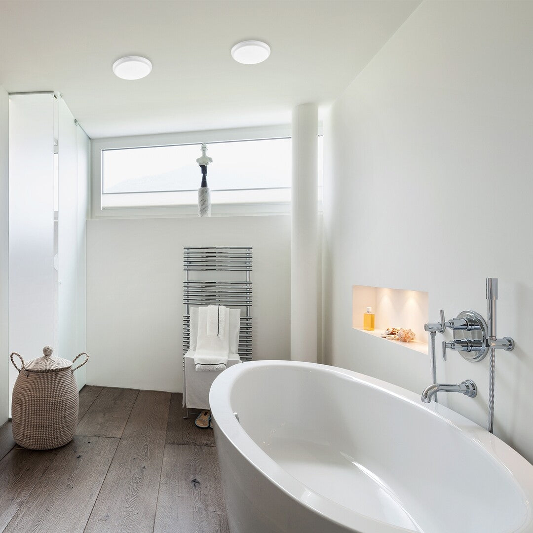 Can I install ceiling speakers in a bathroom?