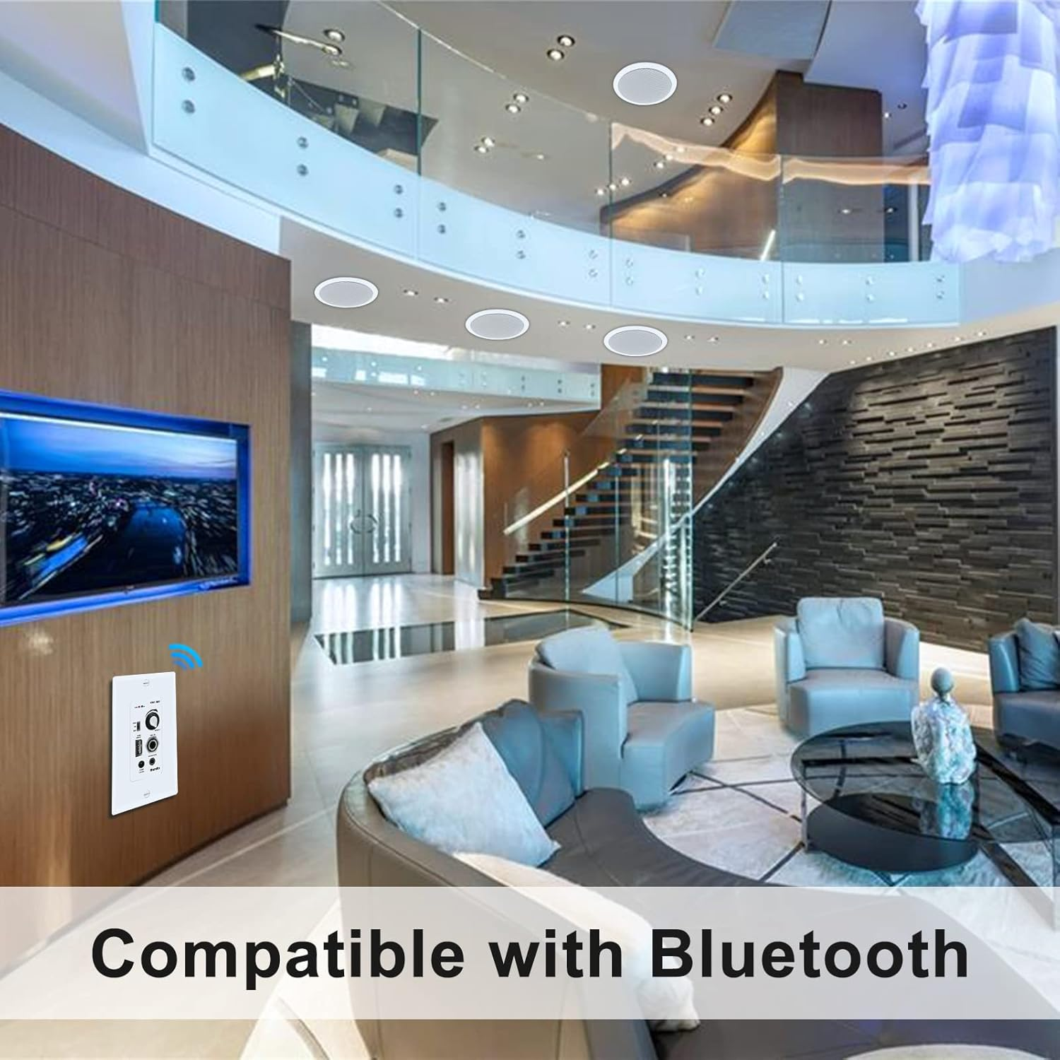 Herdio 6.5" In-Ceiling Bluetooth Speakers 640 Watts 2-Way for Powerful Audio Performance