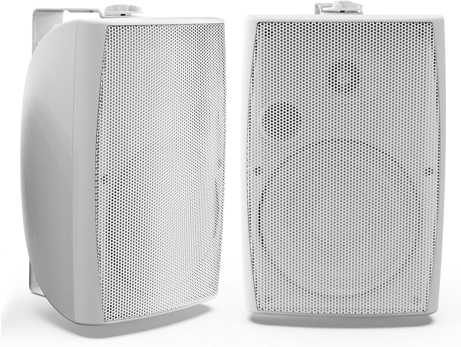 Herdio 8 inch 600W Outdoor Bluetooth Speakers Waterproof Wired with Powerful Bass, TWS Pairing Wall Mount Durable Loud Sound System Suitable for Patio Garden Porch Backyard Home Theater (1 Pair Black)