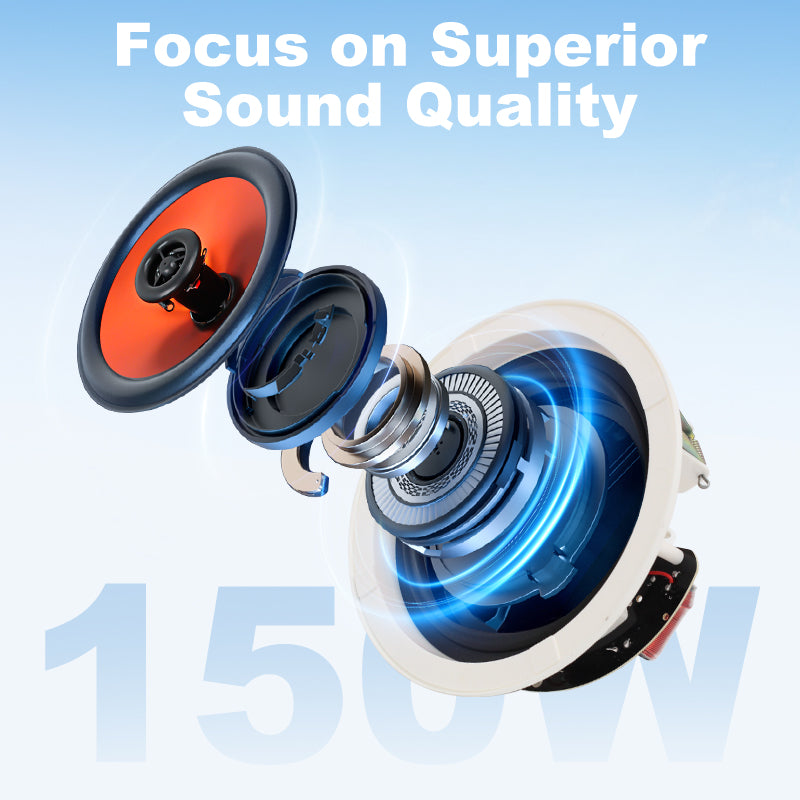 Herdio 6.5" In-Ceiling Bluetooth Speakers 600 Watts for Powerful Audio Performance