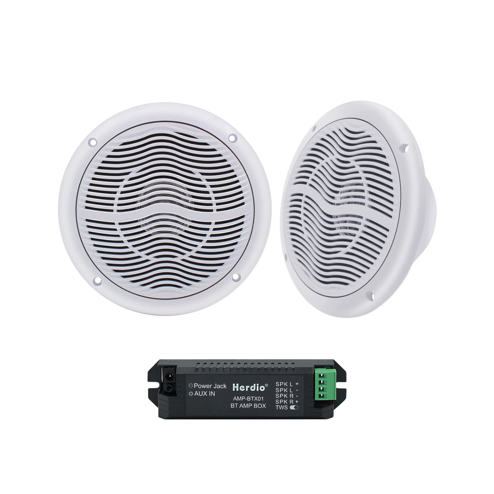 Herdio 6.5" Marine Bluetooth Ceiling Speakers 120 Watts for Your Boat