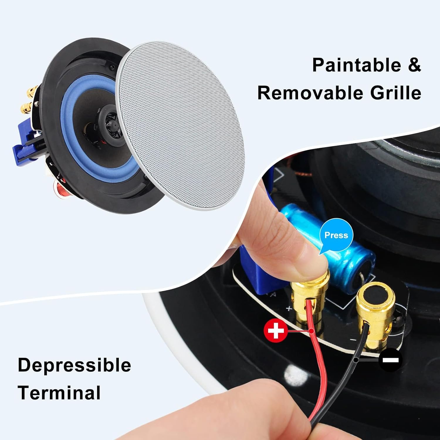 Herdio 4" Bluetooth Ceiling Speakers 320 Watts for Perfect Sound