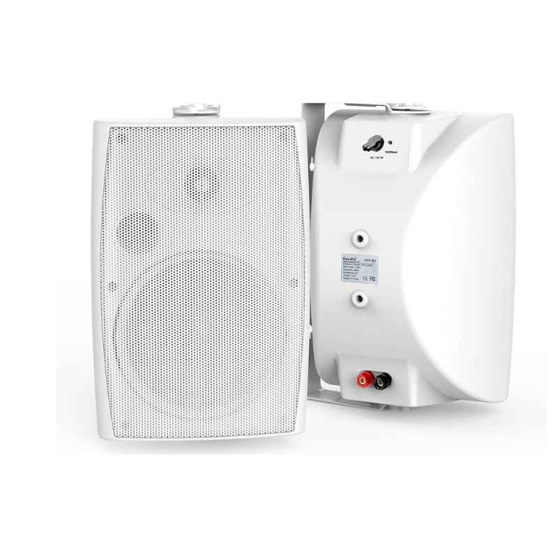 Herdio 5.25" Indoor Outdoor Bluetooth Speakers IP66 Waterproof with Powerful Bass, 2-Way Wall Mount 300W