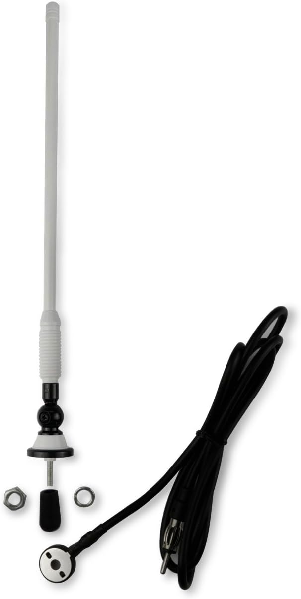 Herdio Waterproof Marine Antenna Rubber Duck Dipole Flexible Mast FM AM Antenna for Boat Radio Car ATV UTV RZR SPA