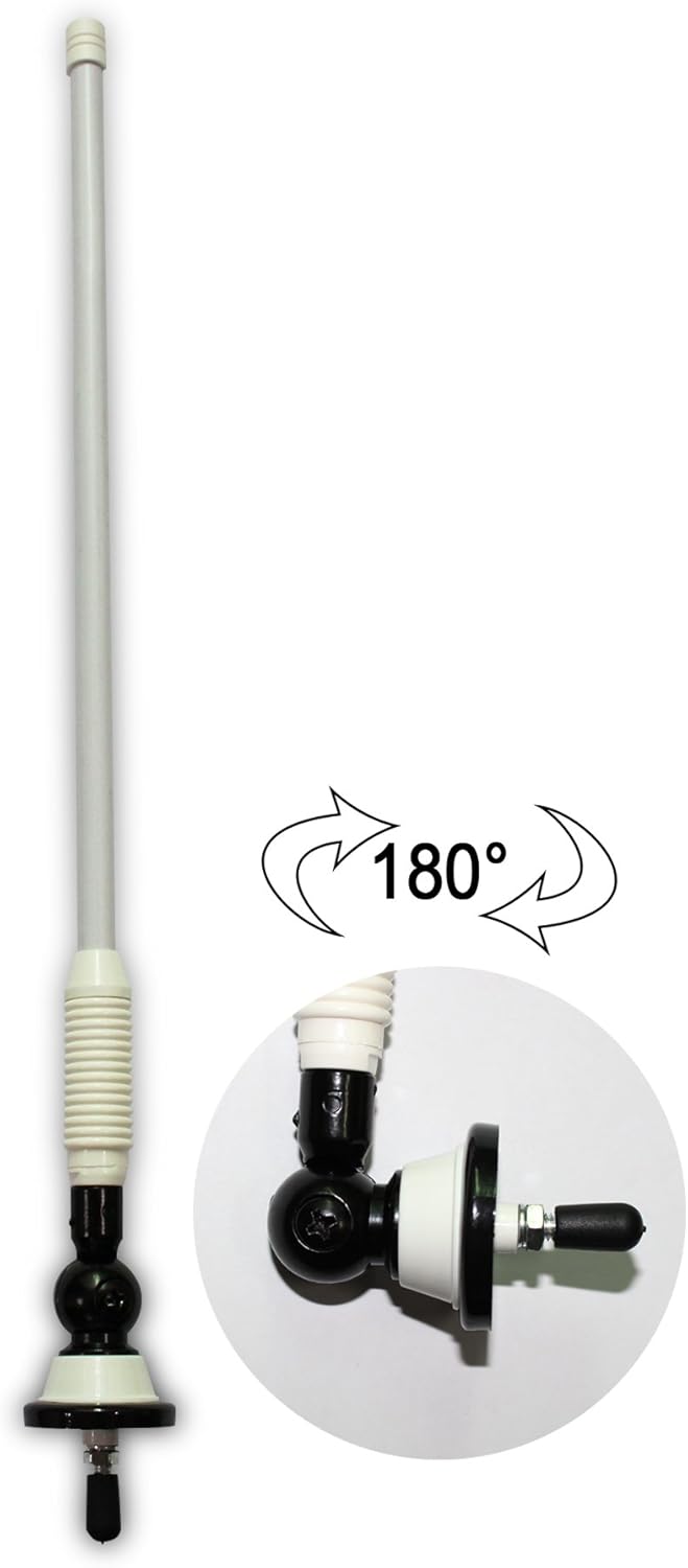 Herdio Waterproof Marine Antenna Rubber Duck Dipole Flexible Mast FM AM Antenna for Boat Radio Car ATV UTV RZR SPA