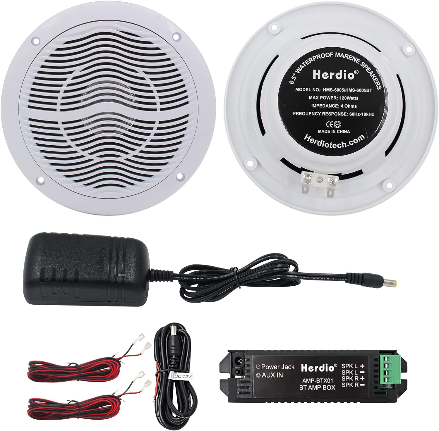 Herdio 6.5" Marine Bluetooth Ceiling Speakers 120 Watts for Your Boat