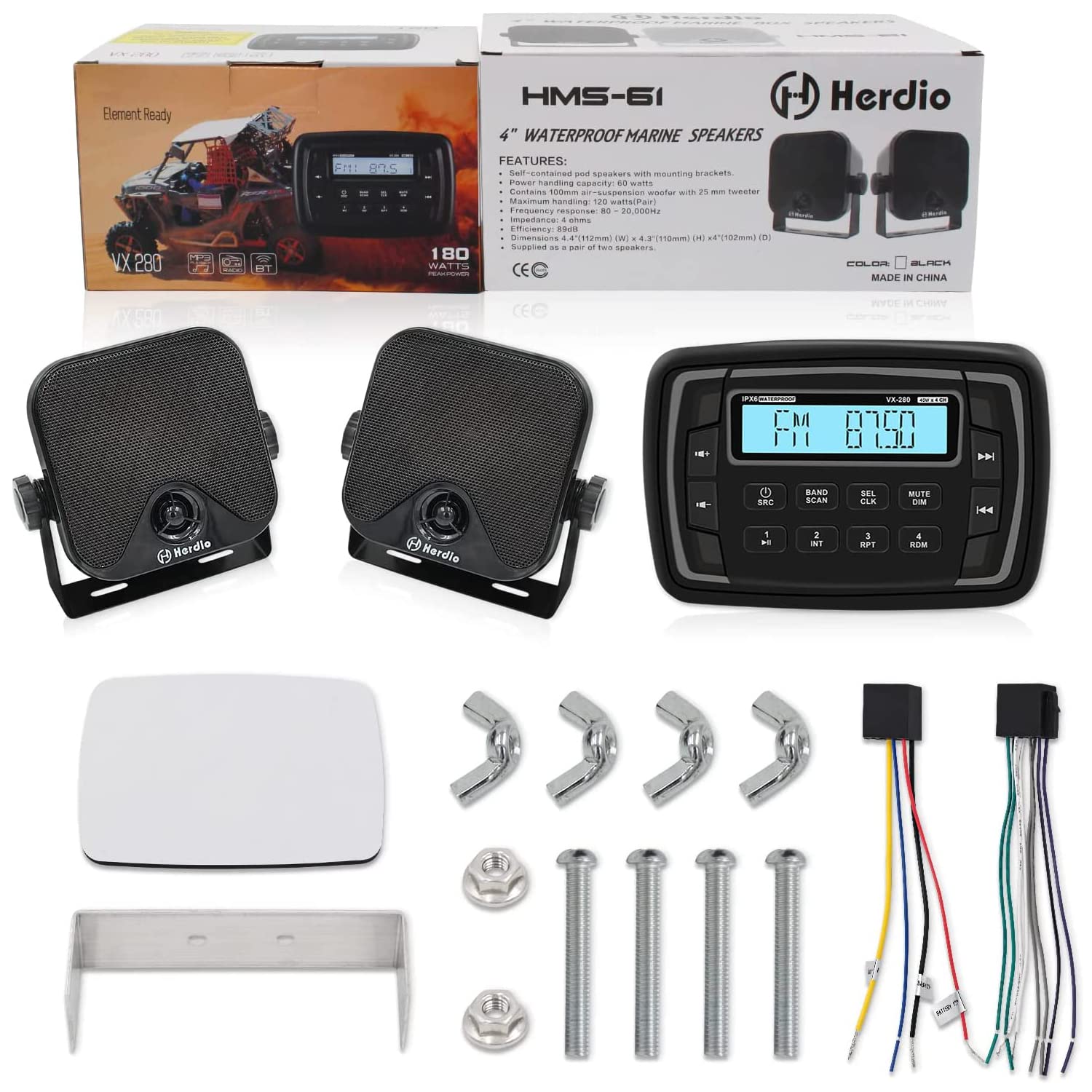 Herdio Marine Bluetooth Stereo Audio Radio for Boats