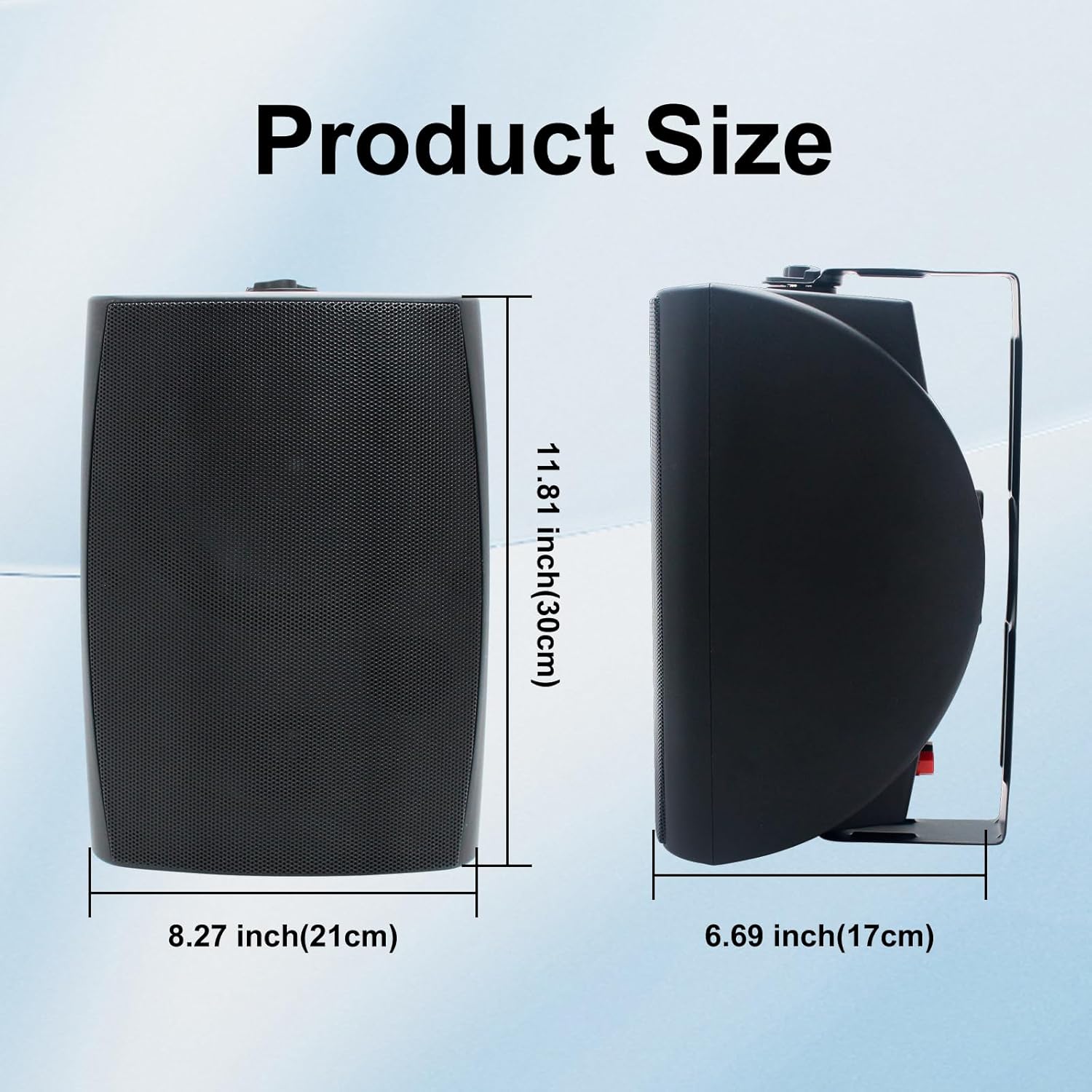 Herdio 6.5" Outdoor Bluetooth Speakers 800W Wired Waterproof Wall Mount Speakers