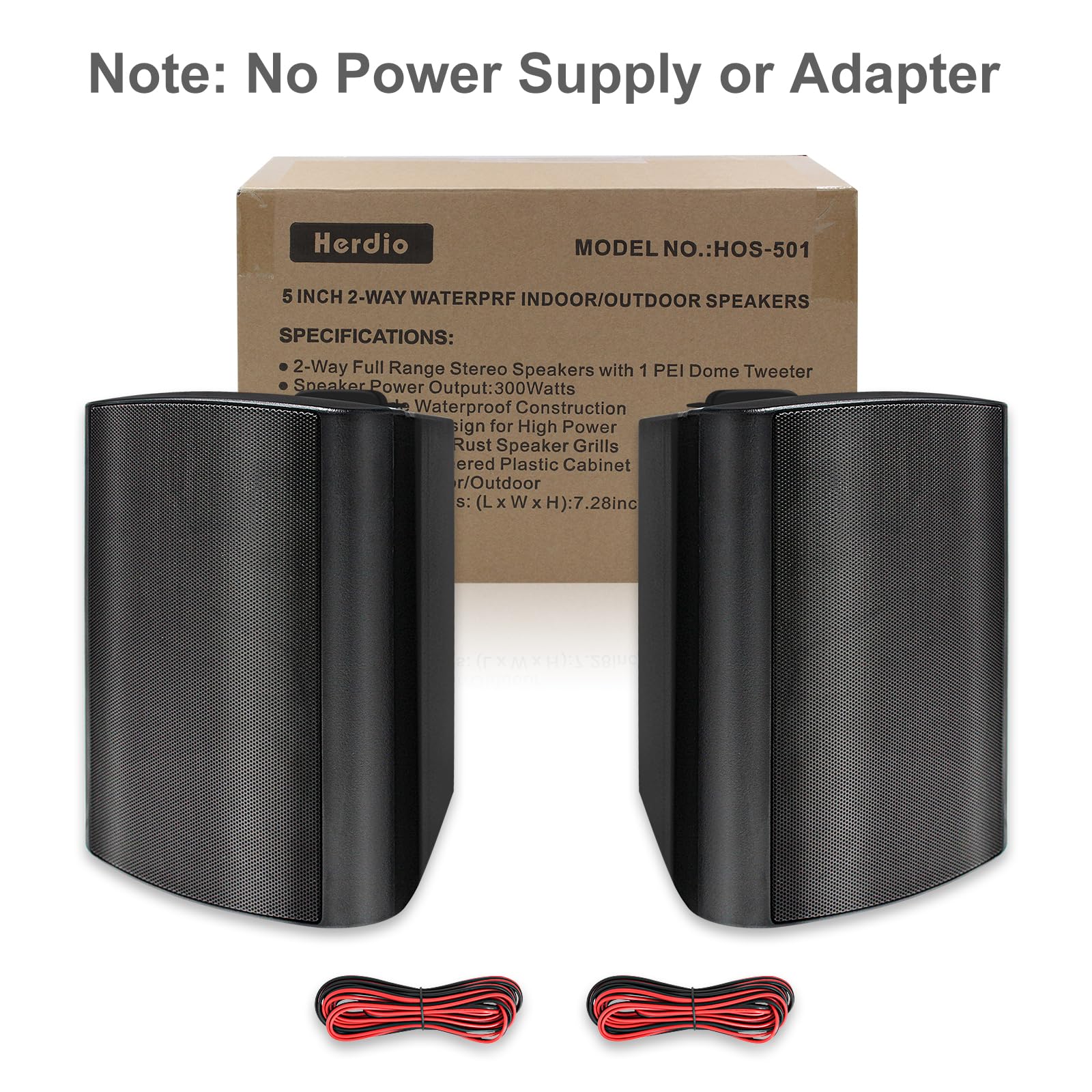 5.25" Outdoor Speakers 300 Watts 2-Way HOS-501
