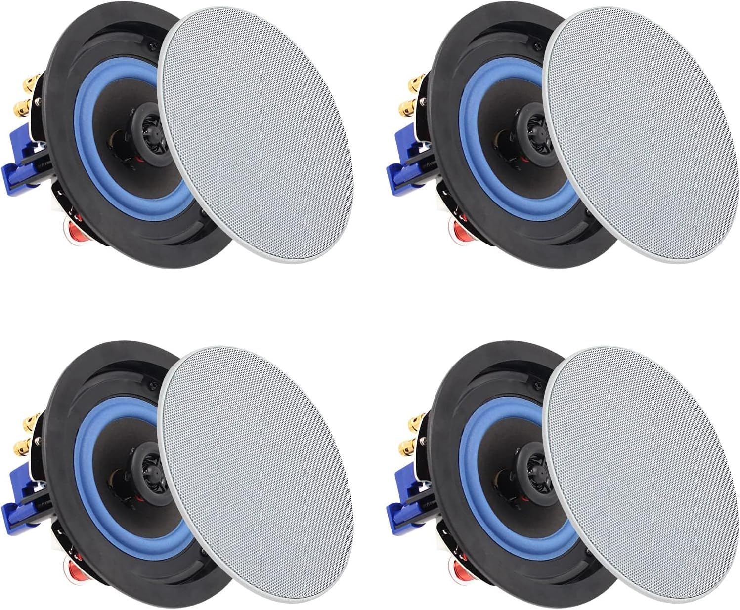 Herdio Bluetooth In-Ceiling Speakers 4" 5.25" 6.5" – Flush Mount, Water Resistant, 160W to 640W