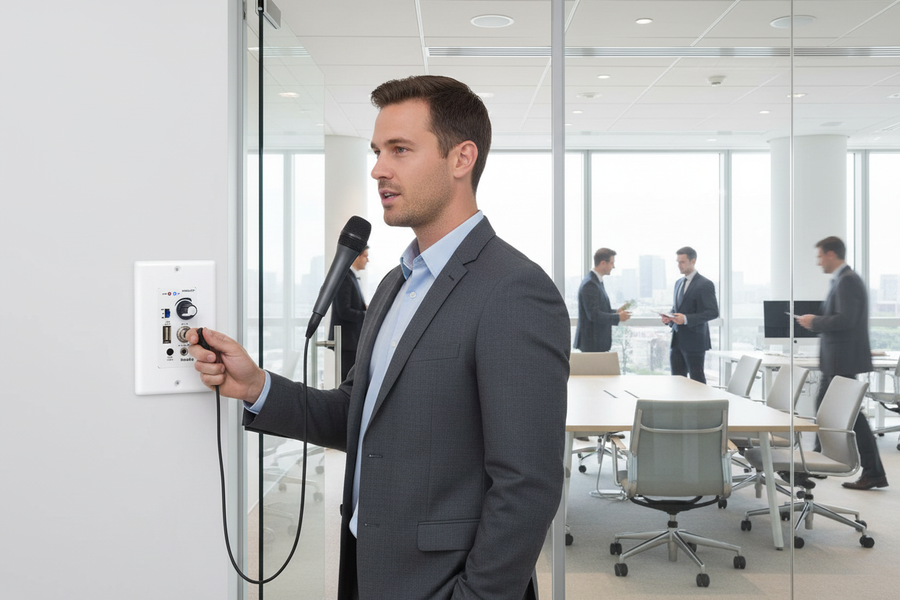 Herdio Wall Amplifier in Professional Office Environment - Commercial Audio Solution