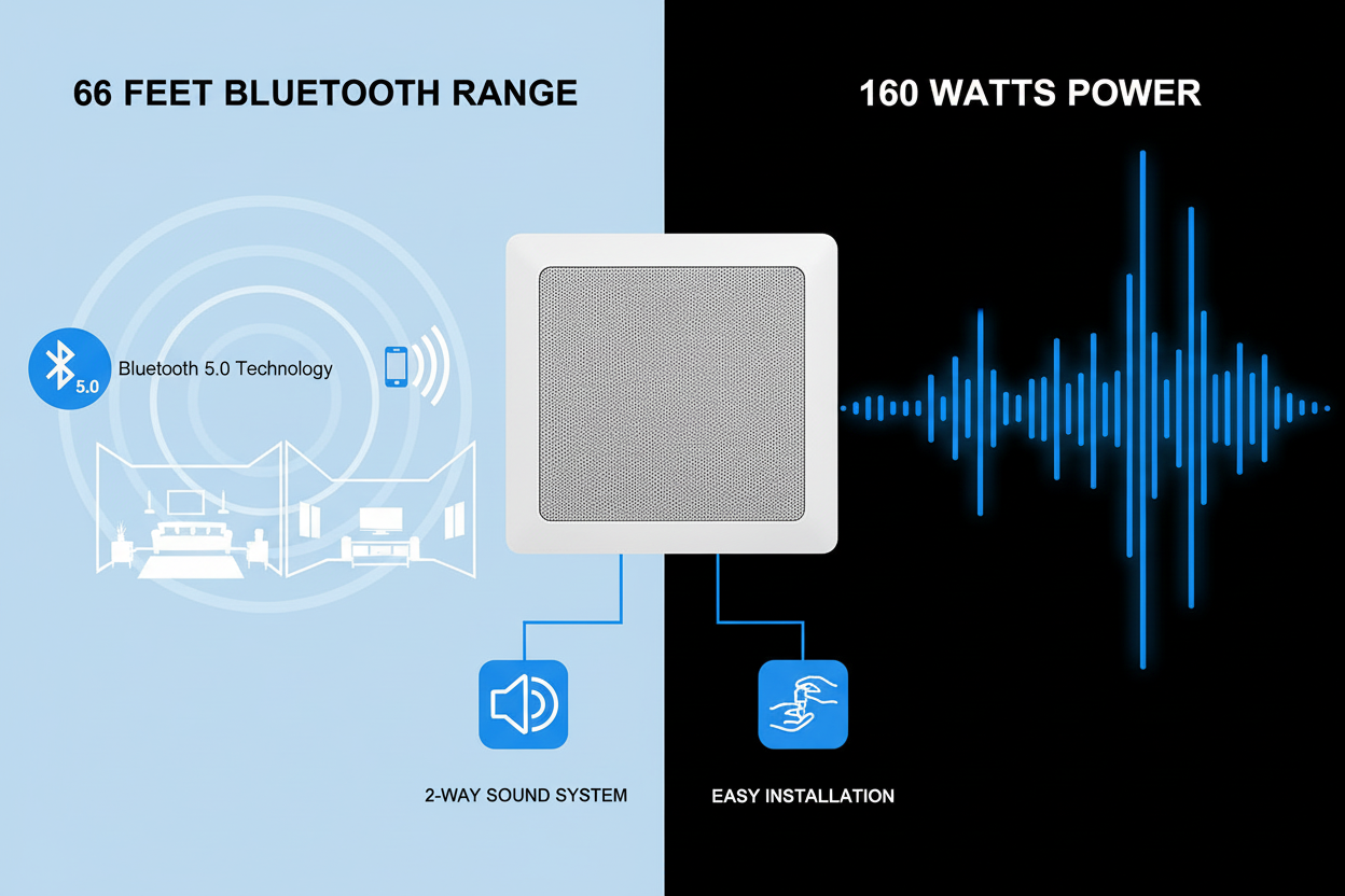 Close-up of Herdio 5.25 inch Bluetooth speaker grille with premium white finish