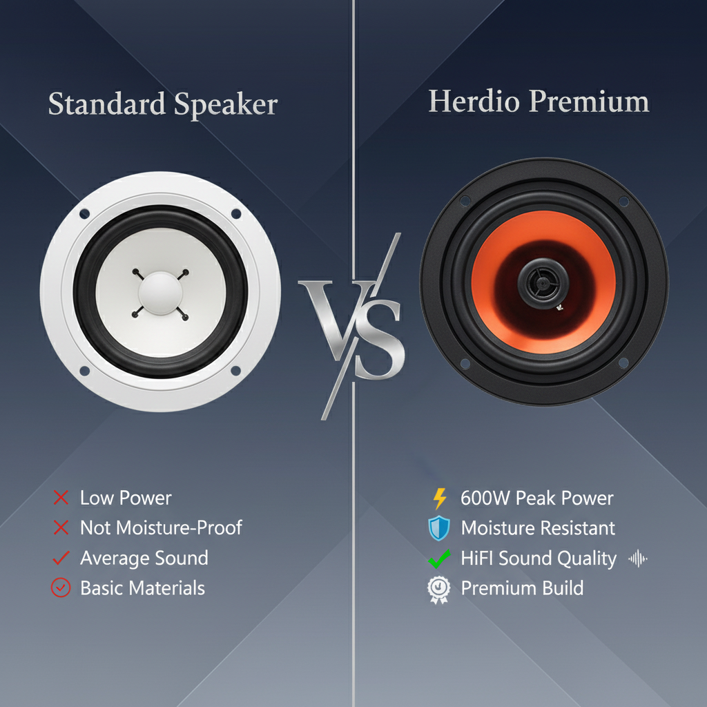 Herdio 600W ceiling speakers comparison chart - product features specifications advantages competitive analysis home audio