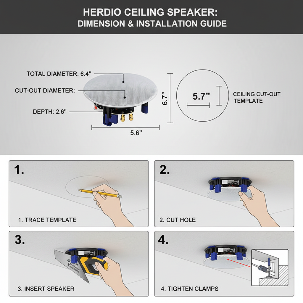 In-ceiling speaker installation guide - step-by-step mounting instructions