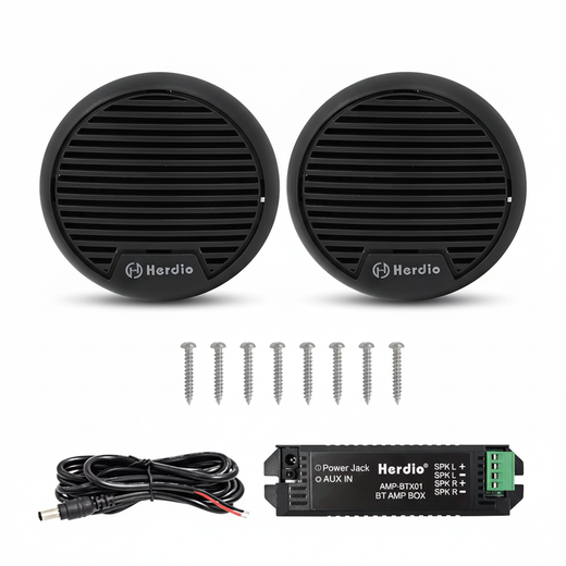 Herdio 3" Bluetooth Marine Speakers 140W | Waterproof 2-Way Wireless Boat & Outdoor Audio