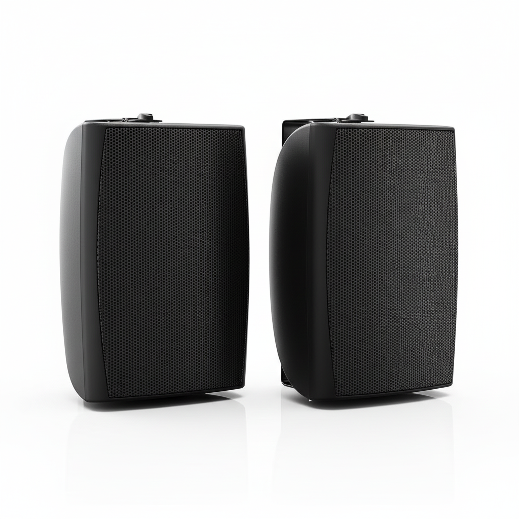 Herdio 8-inch 600W Bluetooth 5.3 IP44 outdoor wall-mount speaker pair in black