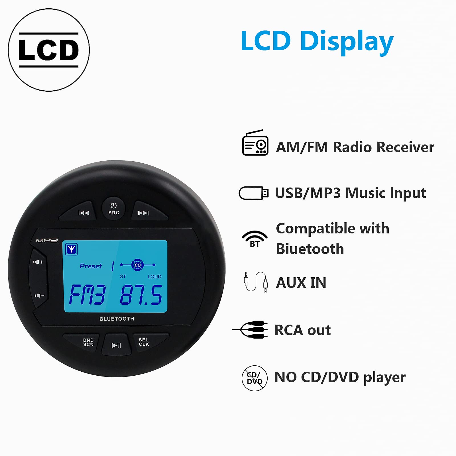 Bluetooth Marine Radio Receiver Waterproof -4x40W HMR-230