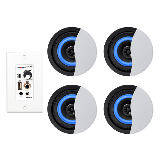 Herdio 4" Bluetooth In-Ceiling Speakers 320W | Flush-Mount Home Audio System