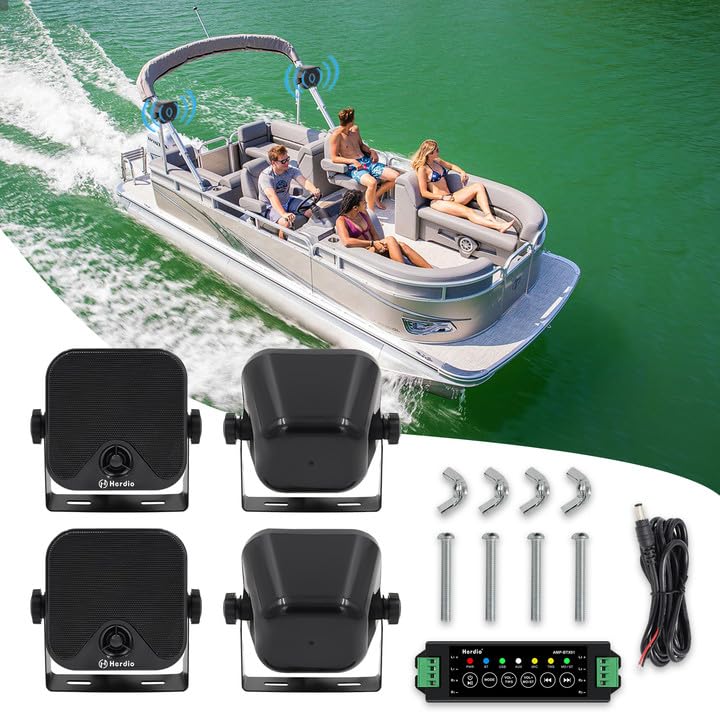 Herdio 4" Bluetooth Marine Speakers 240 Watts Waterproof for Marine Use