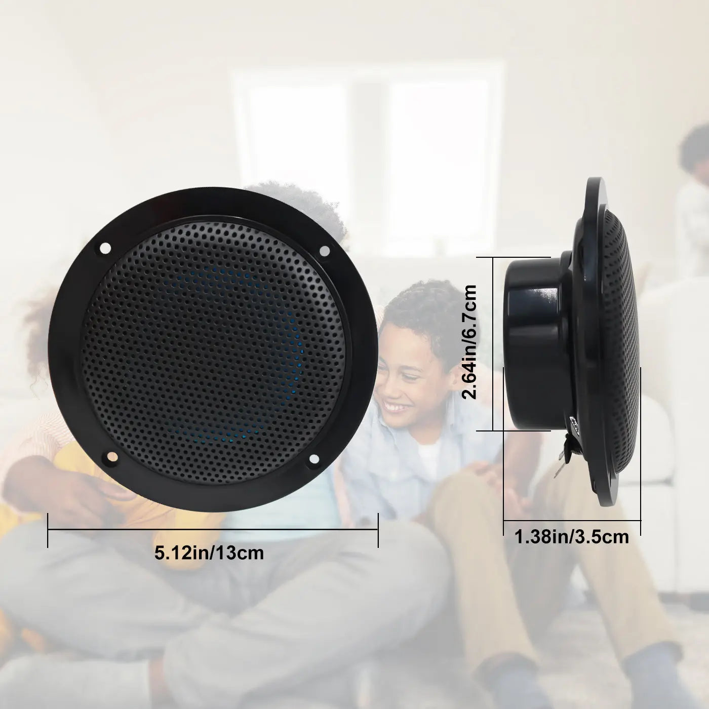 Herdio 4" Bluetooth Marine Speakers 160 Watts 2-Way Waterproof Audio for Vehicles and Boats