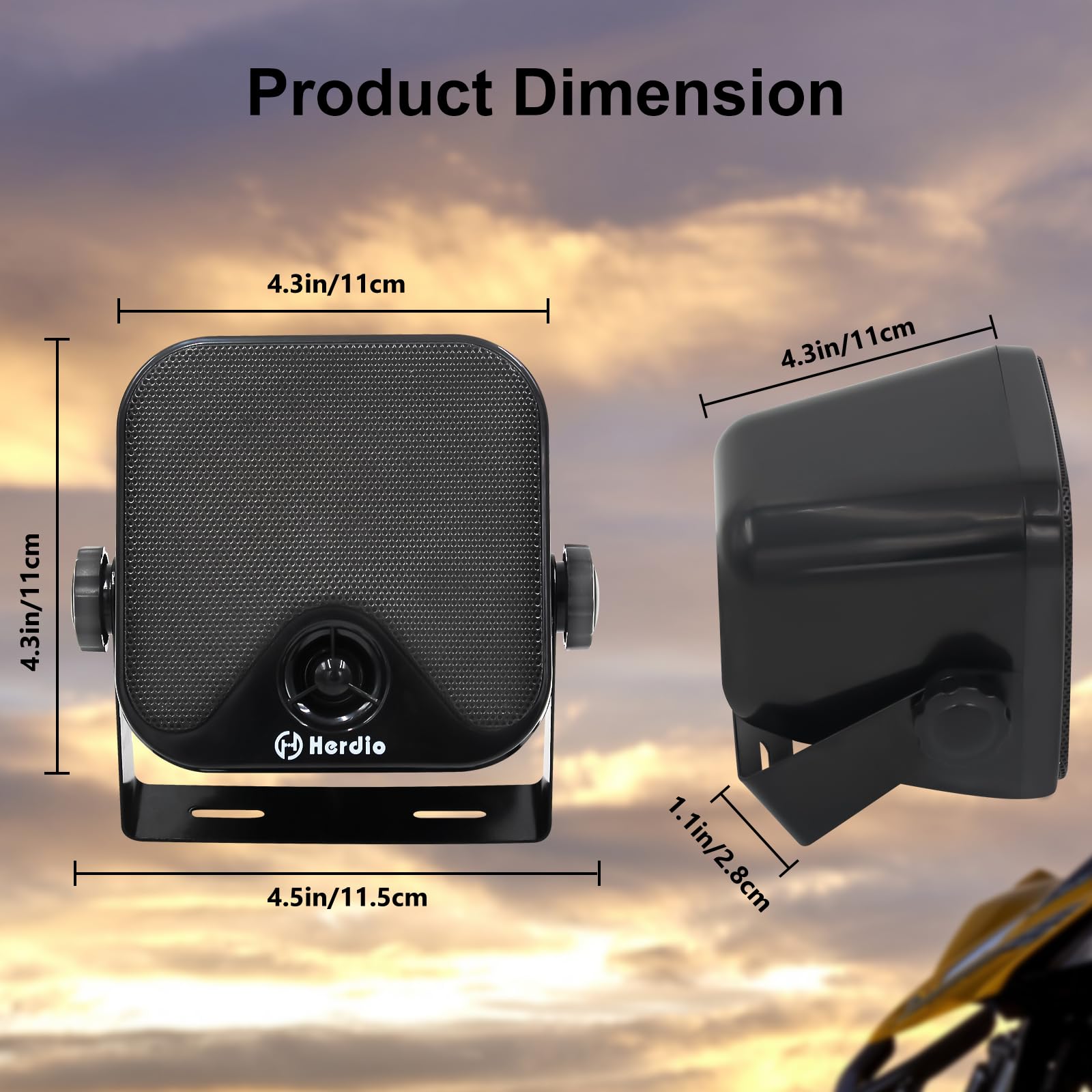 Herdio 4" Marine Speakers 240 Watts High-Quality Sound for Boats