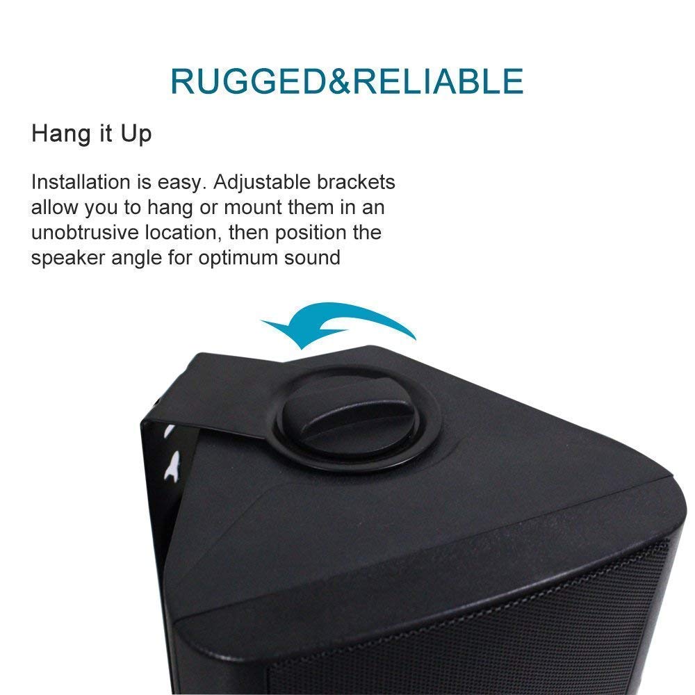 Herdio 4" Outdoor Speakers 200 Watts 2-Way High Power, Durable, Weatherproof Sound