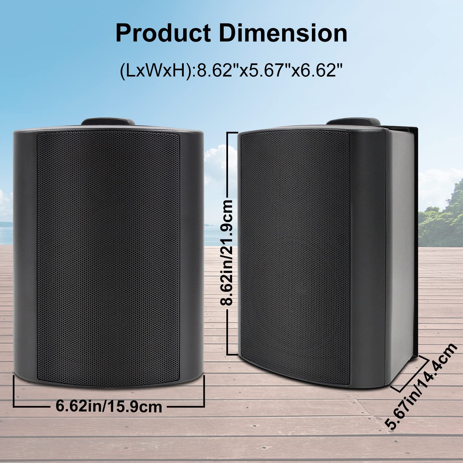 Herdio 4" Outdoor Speakers 400 Watts Waterproof Audio for Outdoor Use