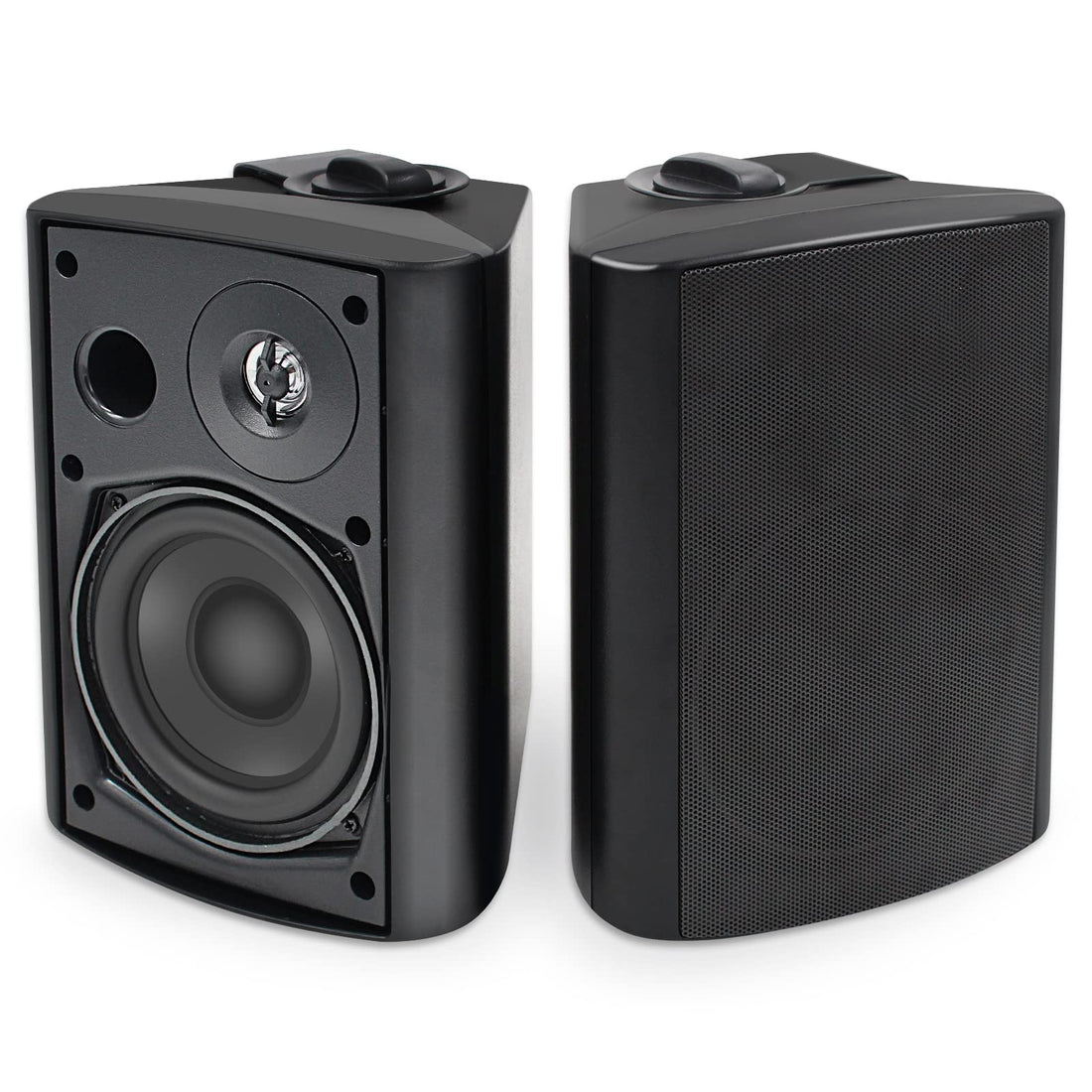 Herdio 5.25 inch Bluetooth outdoor speakers 300W weatherproof 2-way sound system with mounting brackets for patio deck pool