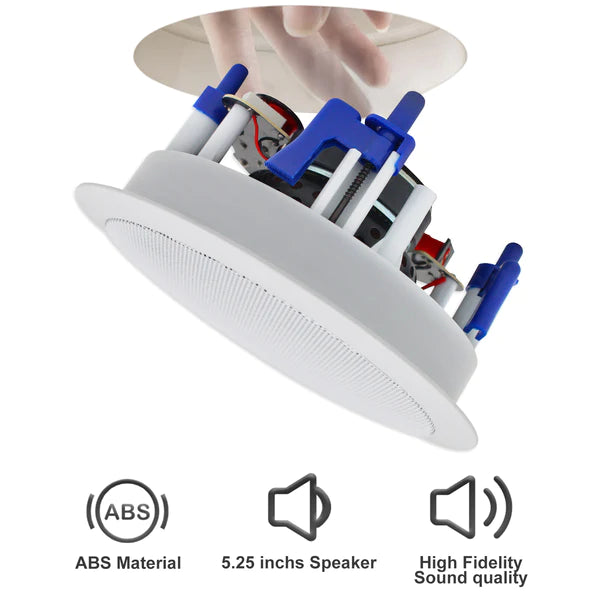 Herdio 5.25" Ceiling Bluetooth Speakers 600W Sound System for Immersive Home Audio