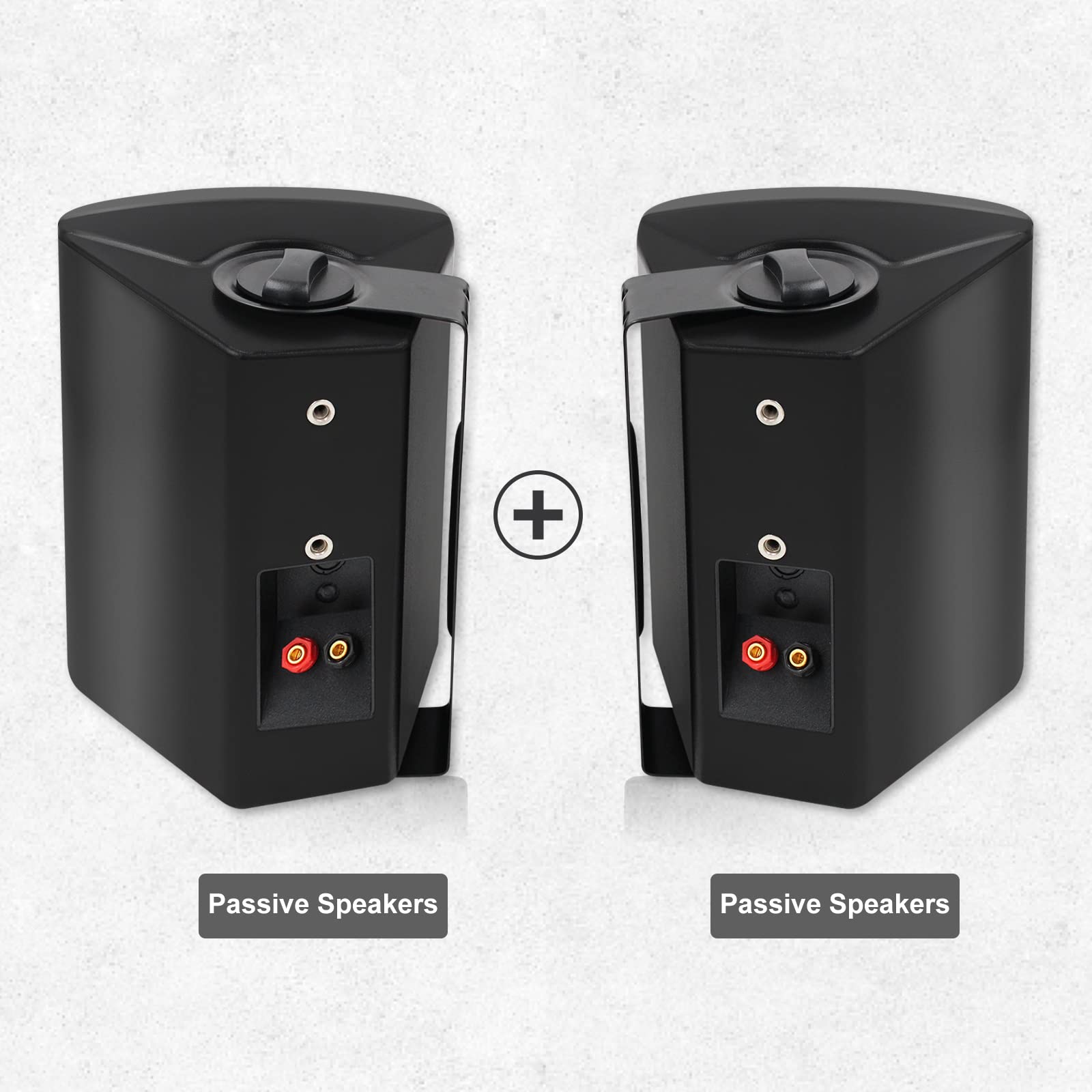 Herdio 5.25" Outdoor Speakers 300 Watts 2-Way Durable Audio