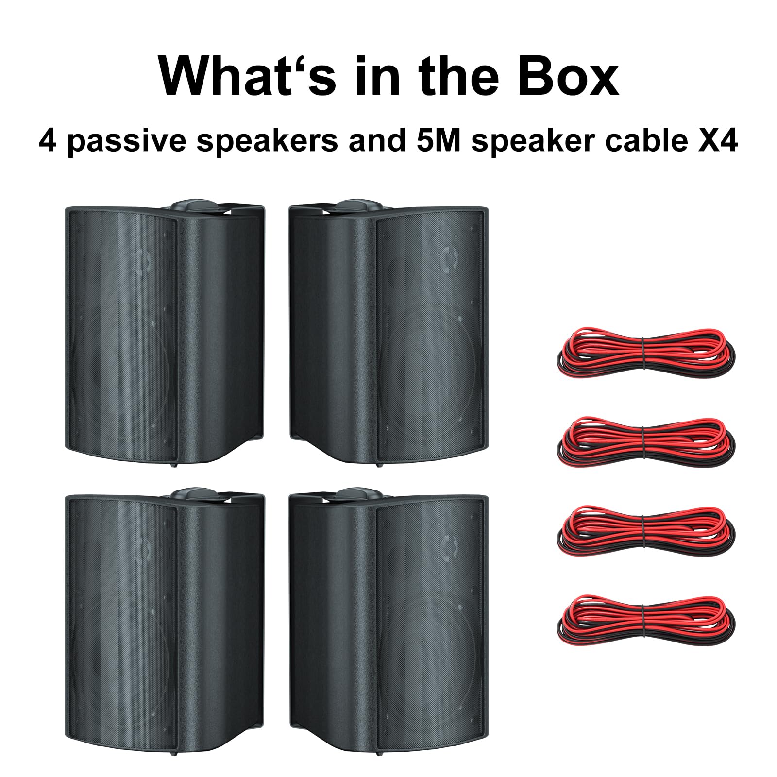 Herdio 5.25" Outdoor Speakers 600 Watts Powerful Audio Performance