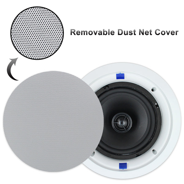 Herdio 6.5" In-Ceiling Bluetooth Speakers With 320 Watts 2-Way Surround Sound Experience