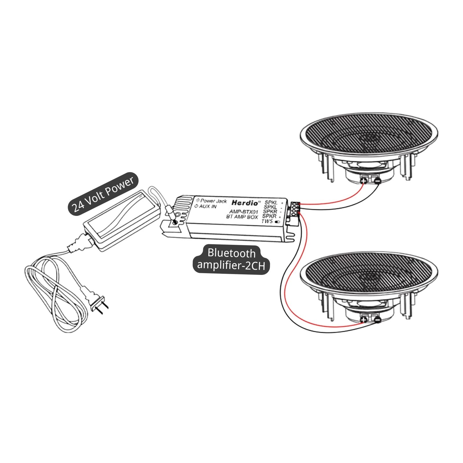 Herdio 6.5" In-Ceiling Bluetooth Speakers With 320 Watts 2-Way Surround Sound Experience