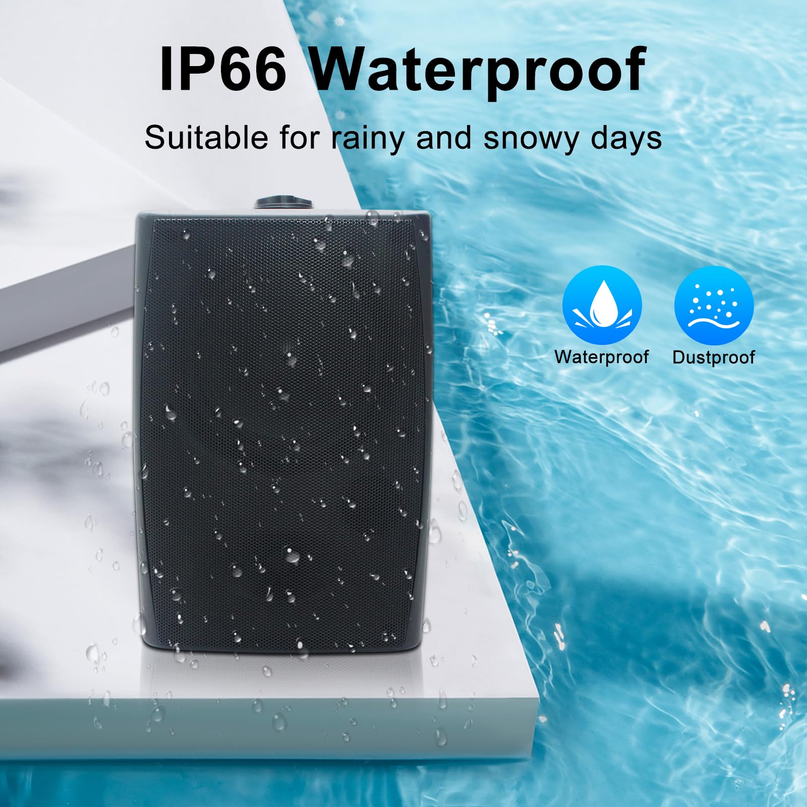 Herdio 6.5" Bluetooth Outdoor Speakers 400 Watts 2-Way Powerful Sound