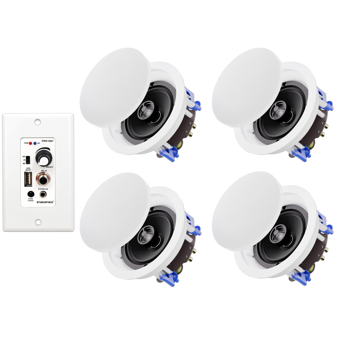 Herdio 6.5" In-Ceiling Bluetooth Speakers 640 Watts for Powerful Audio Performance