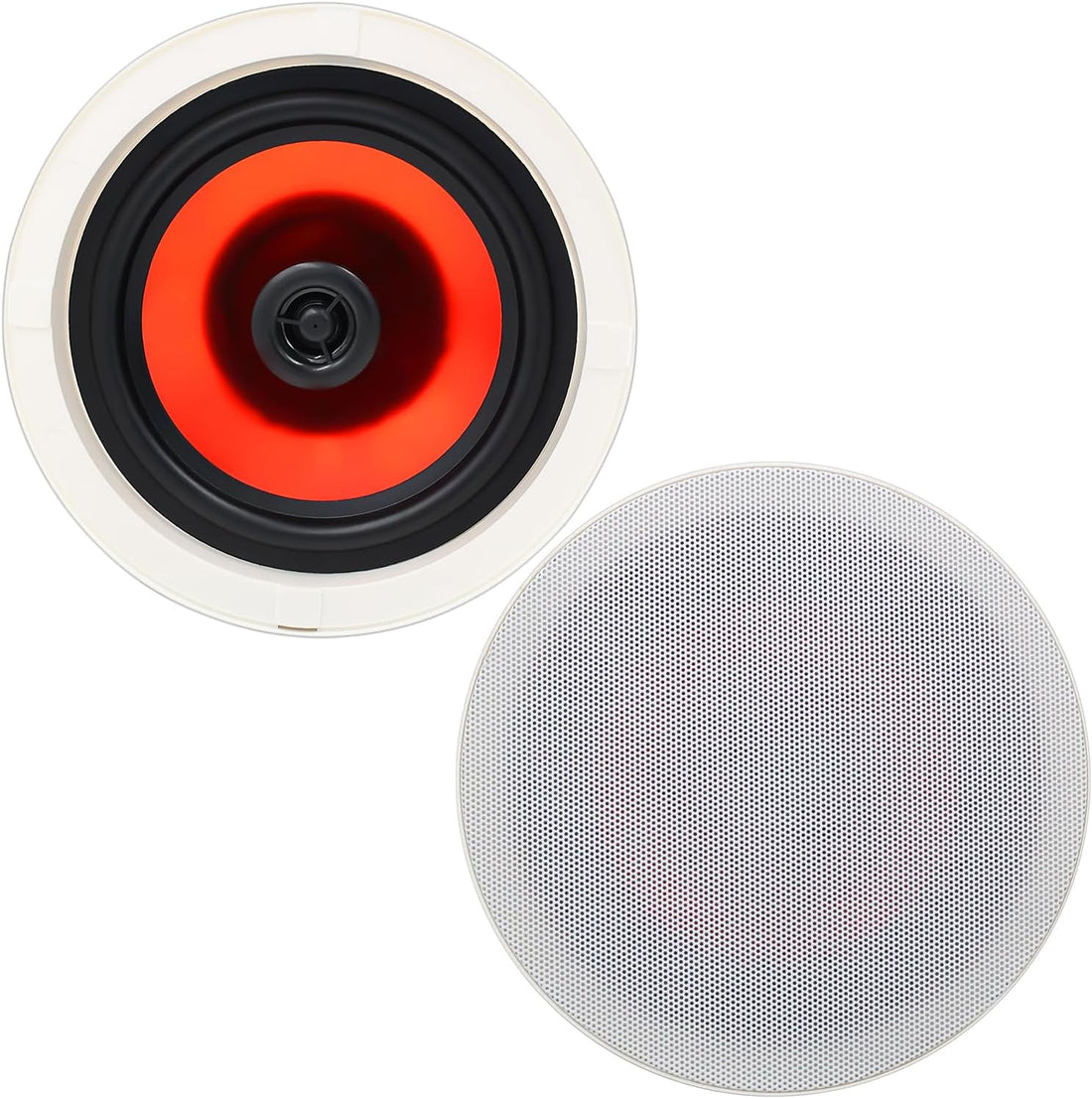 Herdio 6.5 inch ceiling speakers 300W 2-way in-ceiling home audio system with paintable grille