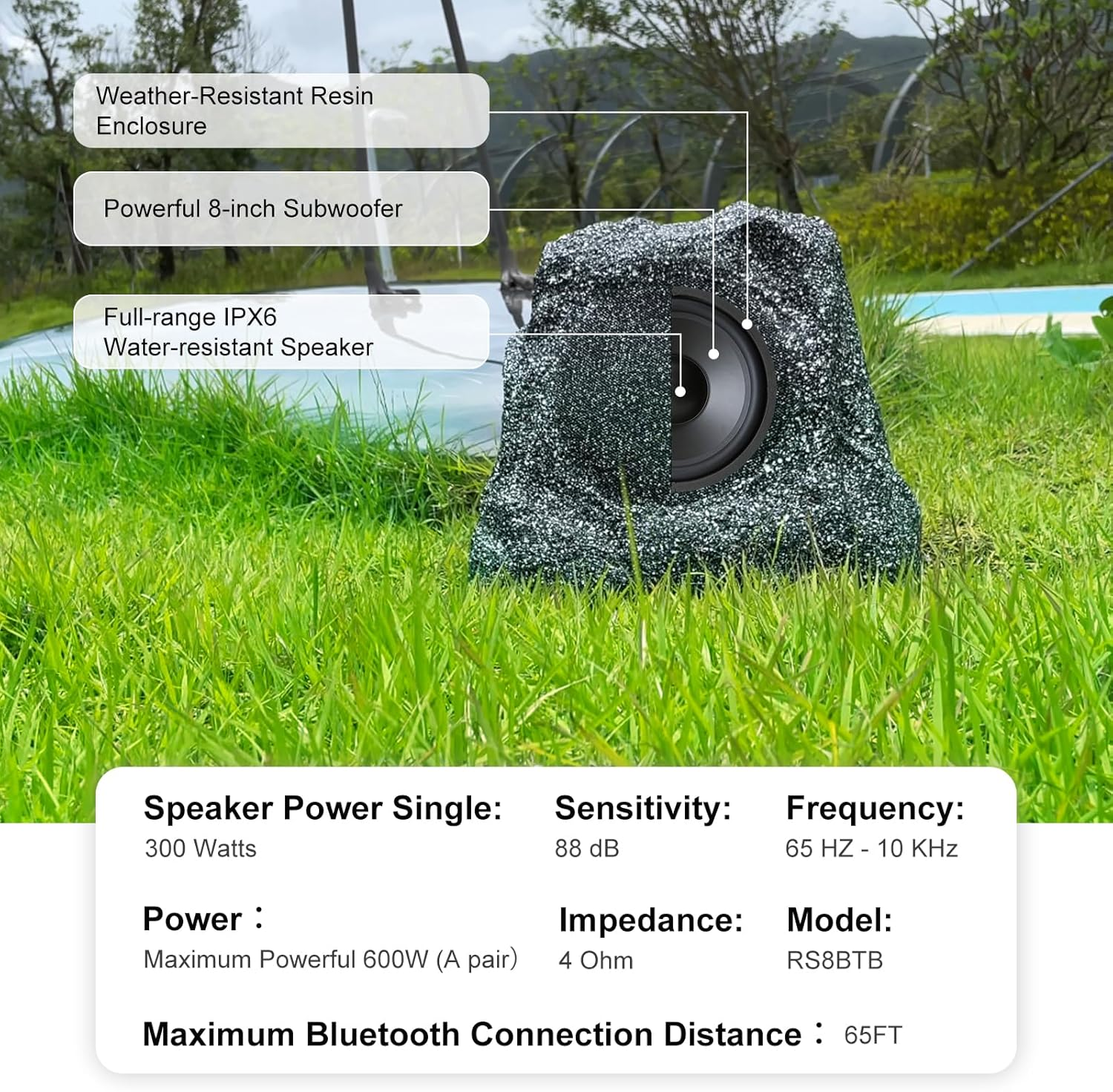 Herdio Bluetooth rock speaker sound coverage outdoors