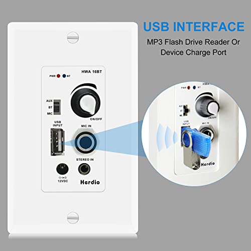 Herdio 6.5" Ceiling Bluetooth Speakers 300 Watts 2-Way Surround Sound Experience