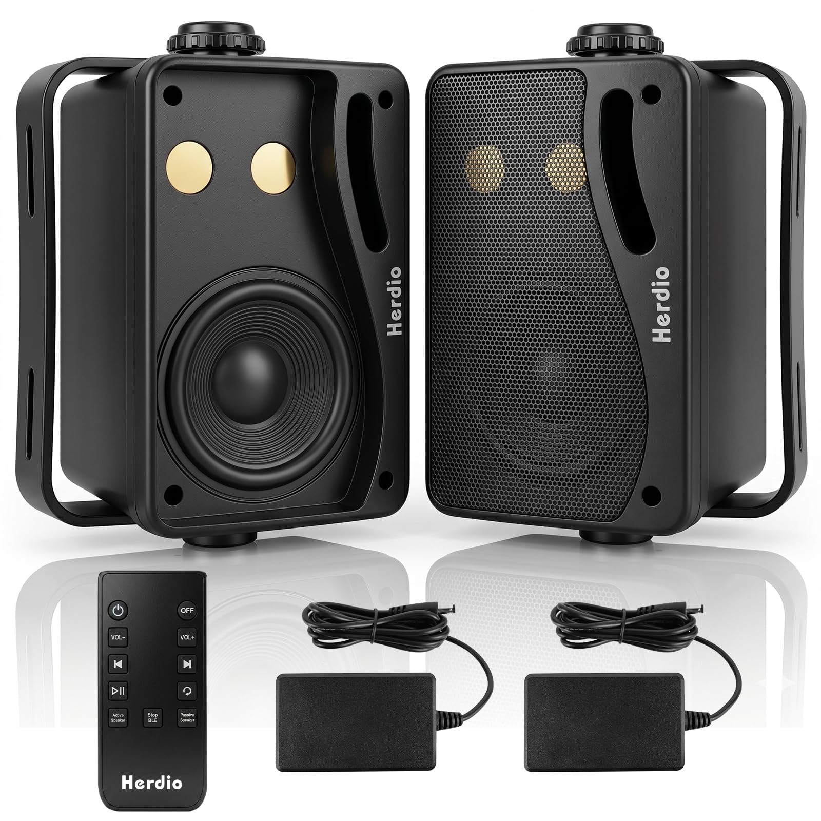 Herdio 3.5-inch multi-connect Bluetooth outdoor speakers black