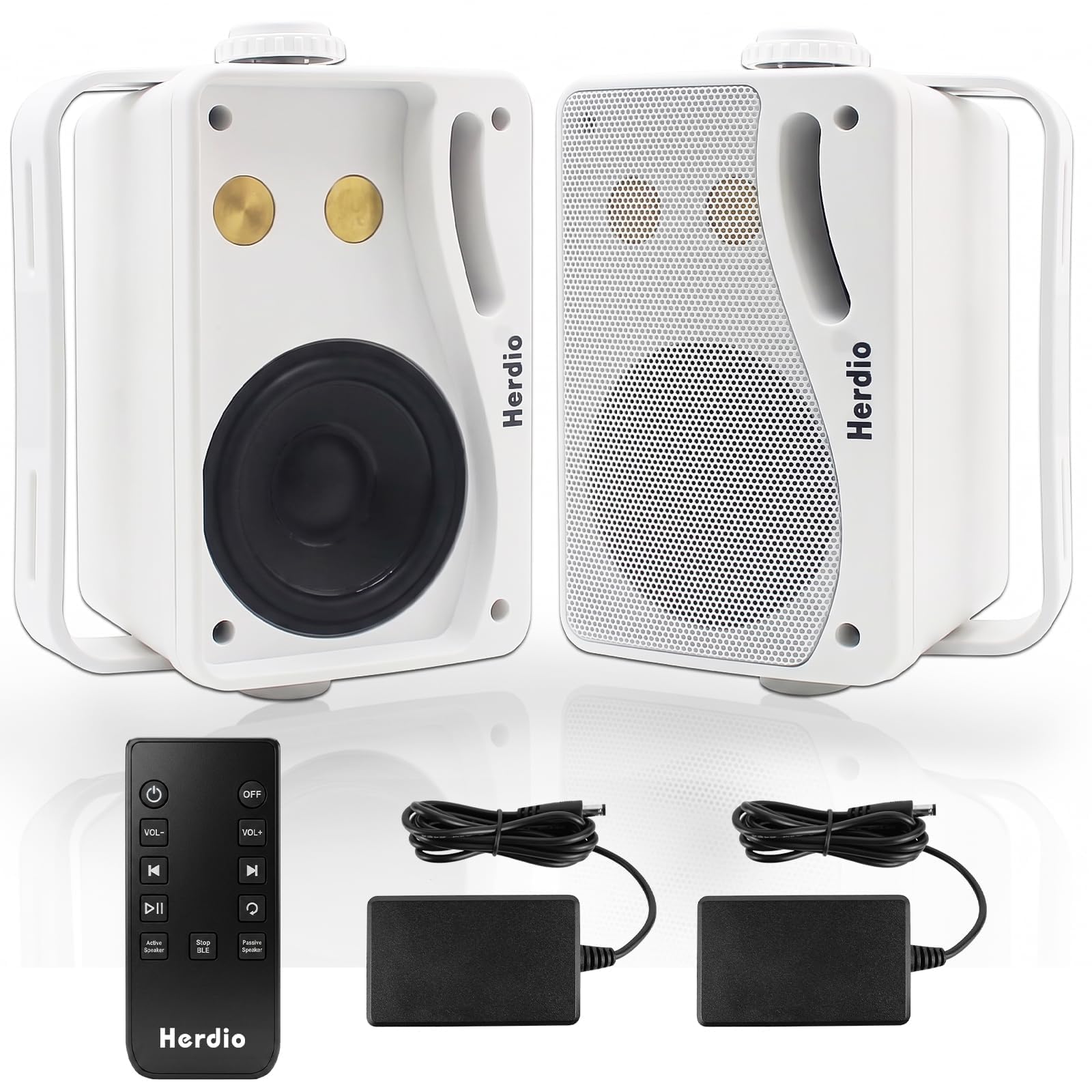 Herdio 3.5-inch multi-connect Bluetooth outdoor speakers white