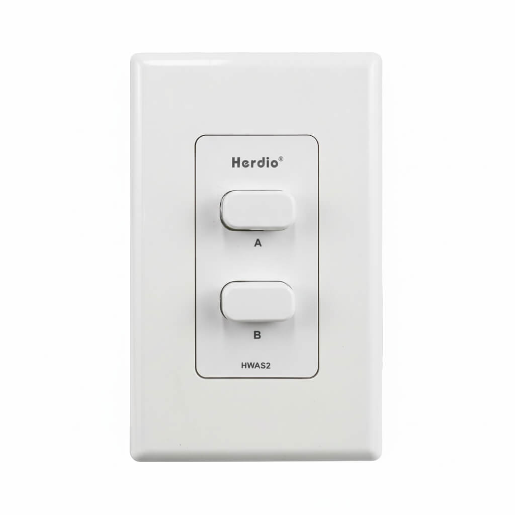 Herdio 2-Channel In-Wall Speaker Selector Switch 120W | Volume Controller for Home Audio