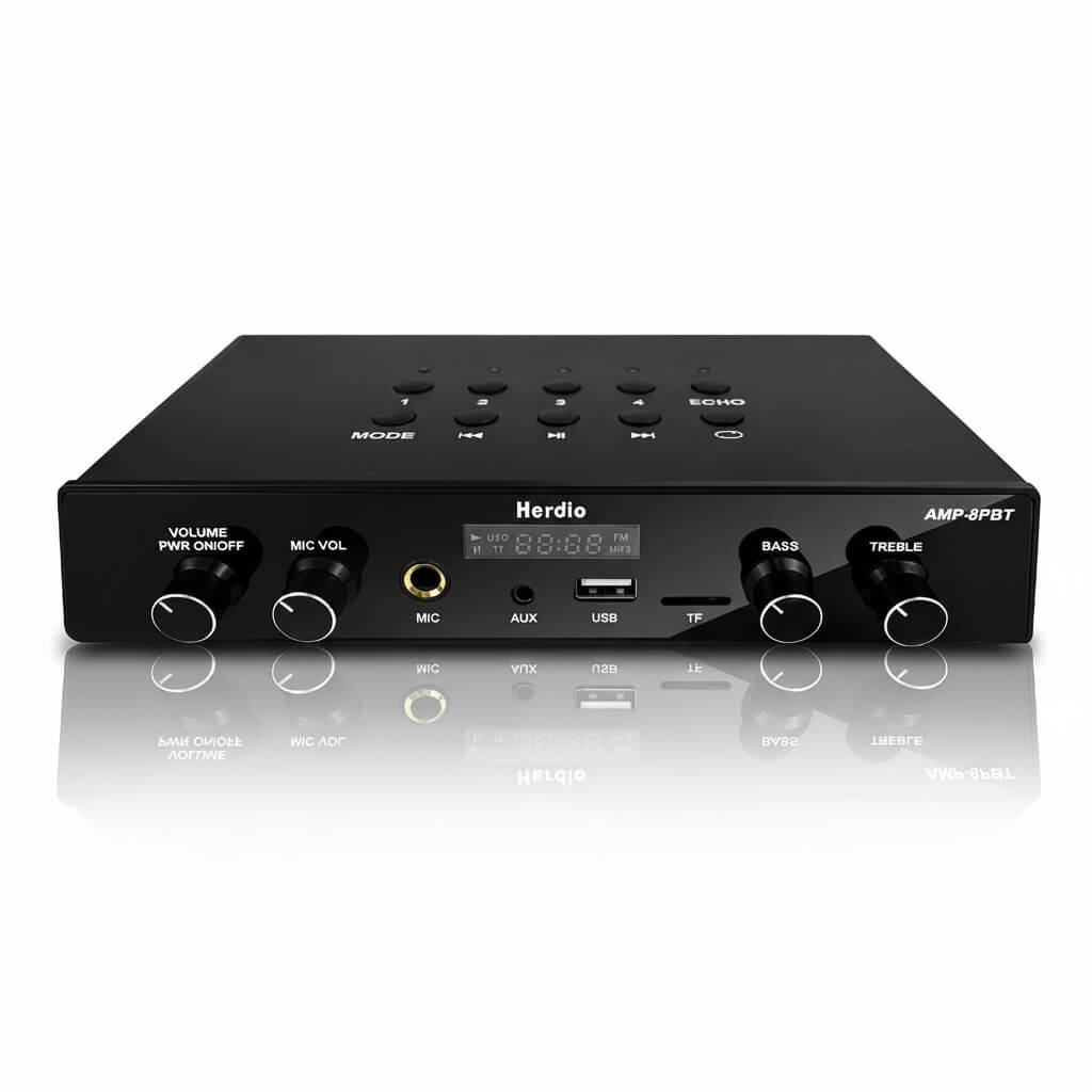 Herdio 8-Channel Bluetooth Amplifier 60W | Multi-Room Audio System with Karaoke Function