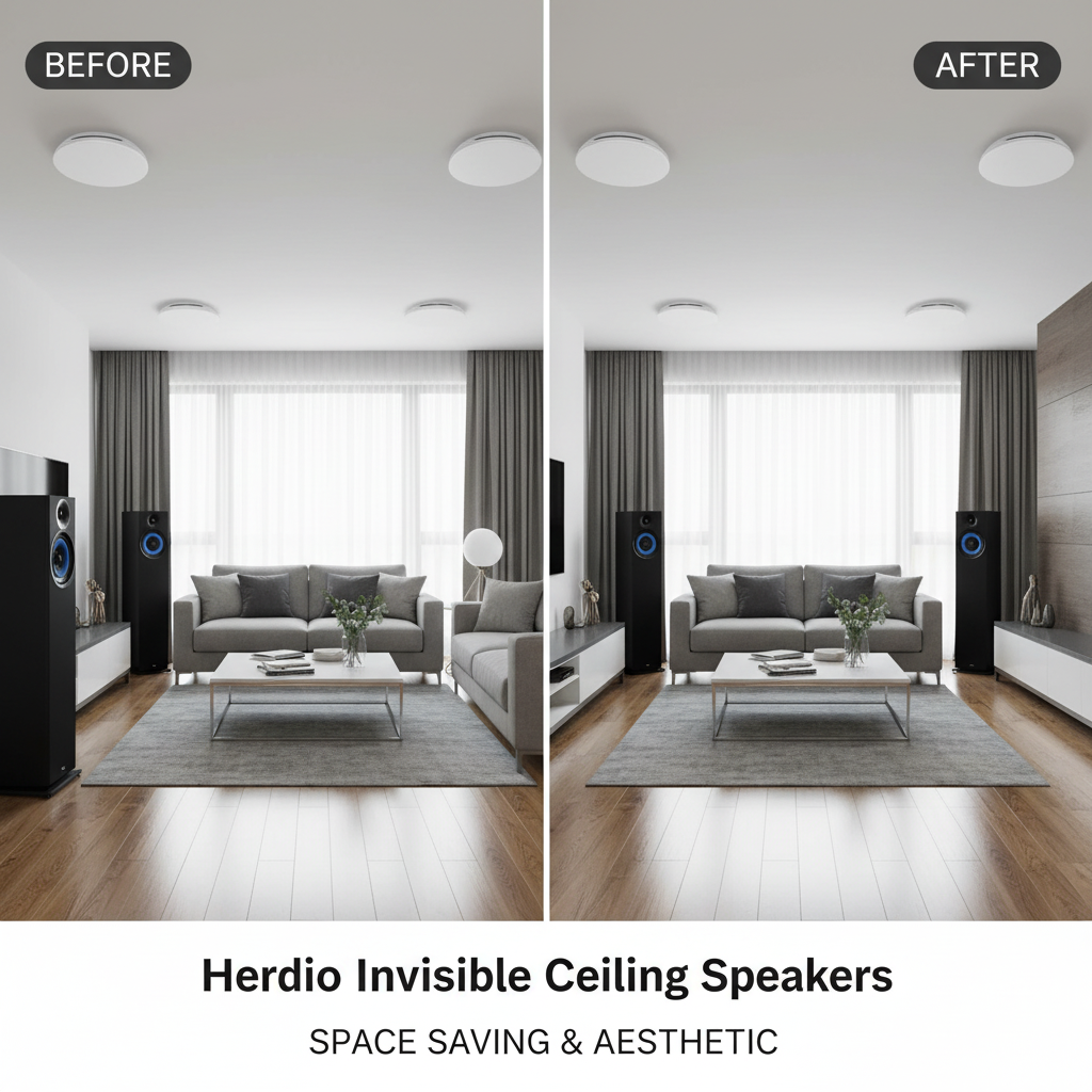 空间对比 - 吸顶vs落地音箱