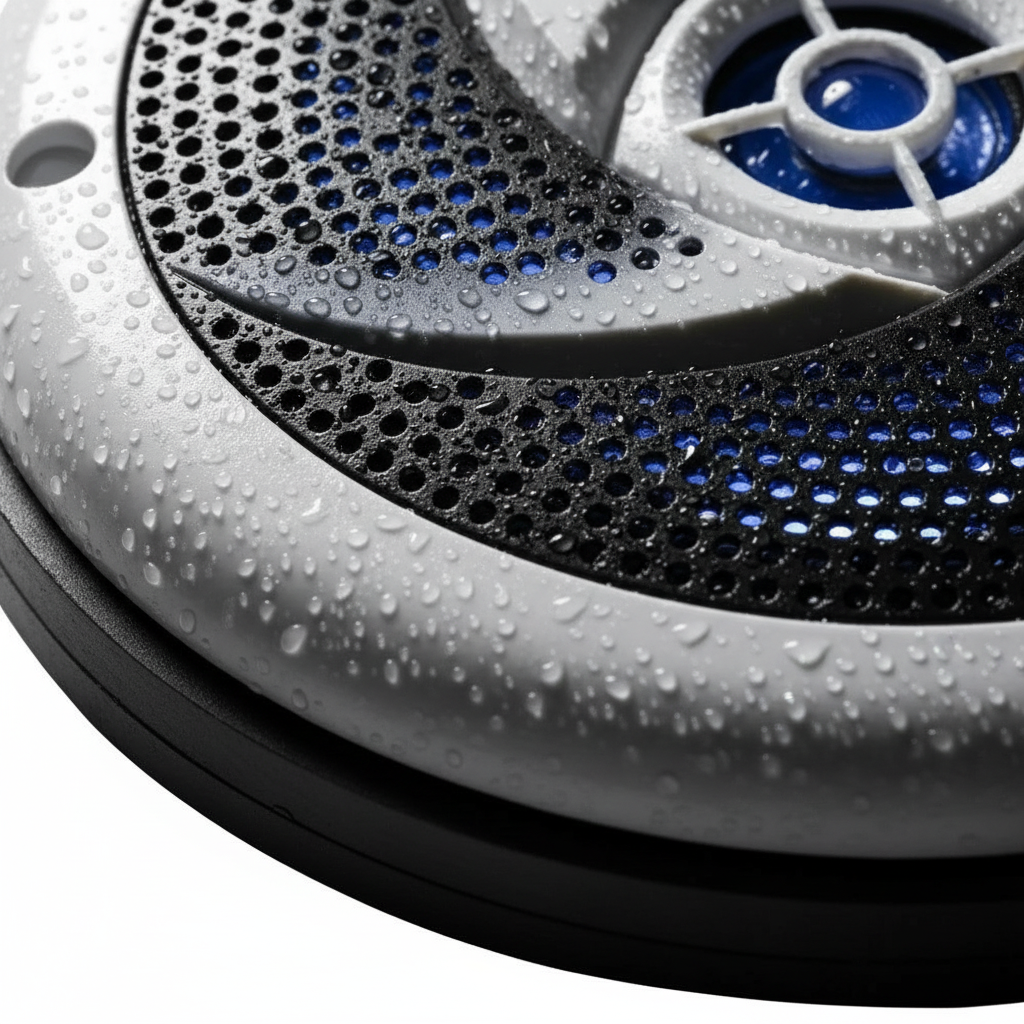 Herdio音响LED灯光和防水细节特写