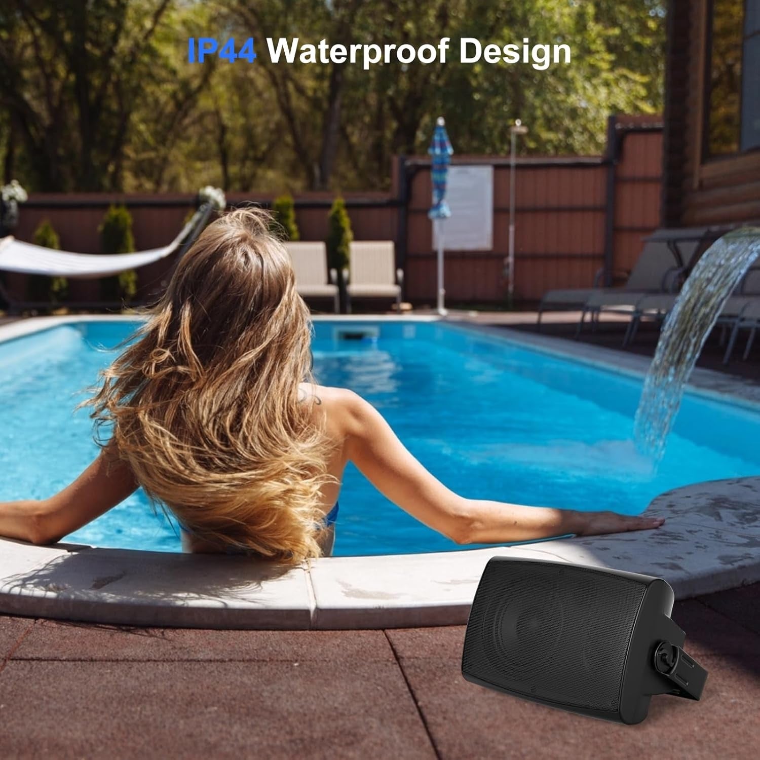 Herdio 4" Passive Outdoor Speakers 200W Waterproof Wired Wall Mount Speakers