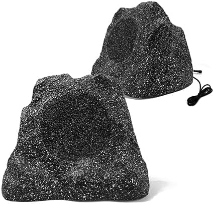 Herdio 4" Outdoor Rock Bluetooth Speakers IPX7 Waterproof 200 Watt Resin Material All Weather for Deck Pool Backyard Patio Garden BBQ (1 Pair)