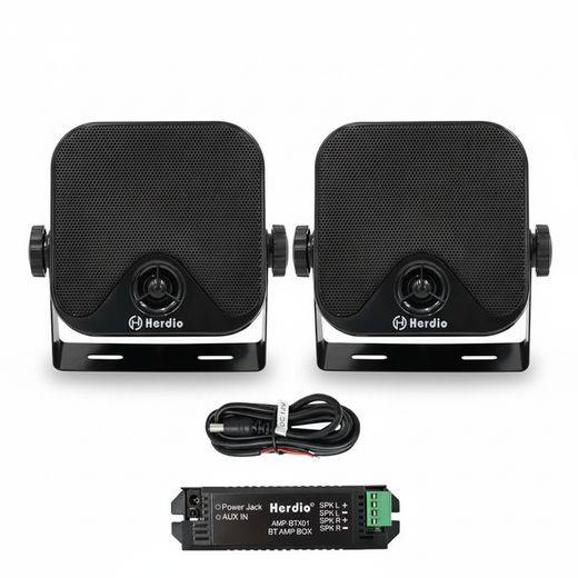 Herdio 4" Bluetooth Marine Speakers | Waterproof Wireless Audio for ATV, UTV, Golf Cart & Boat