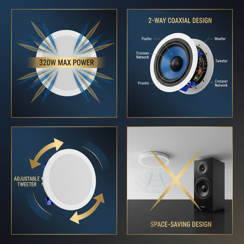 Herdio HCS818 premium features - hi-fi audio components and 2-way speaker technology for superior sound quality