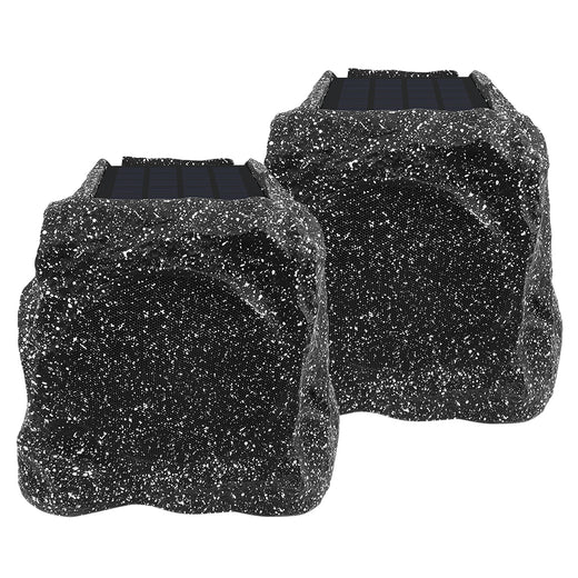 Herdio 8" Solar-Powered Bluetooth Rock Speakers 240W | Wireless Outdoor Garden Audio with Rechargeable Battery