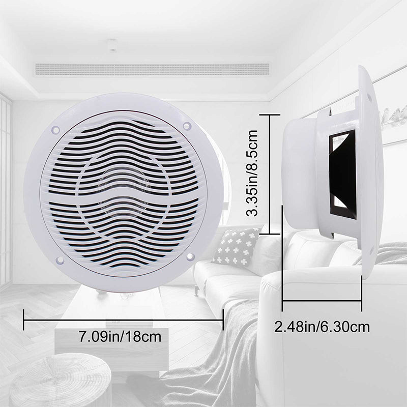 Herdio 6.5" Marine Bluetooth Ceiling Speakers 120 Watts for Your Boat